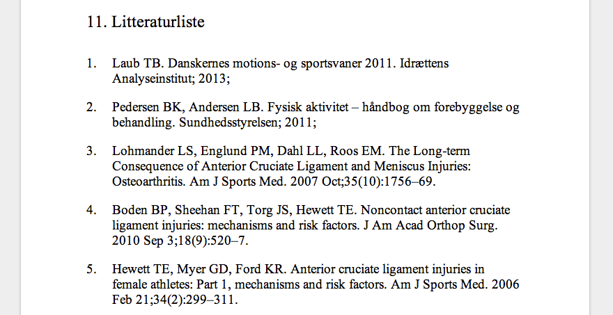 The "Litteraturliste", or works cited section. Mathias and his group collaboratively cited 127 papers in their thesis work.